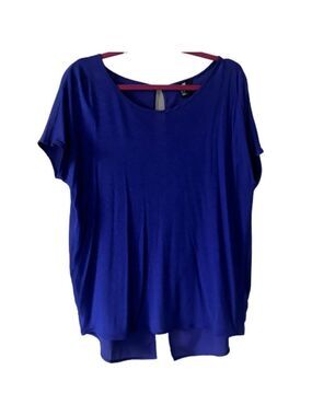H&H Blue Top Open Back Relaxed Fit Size M